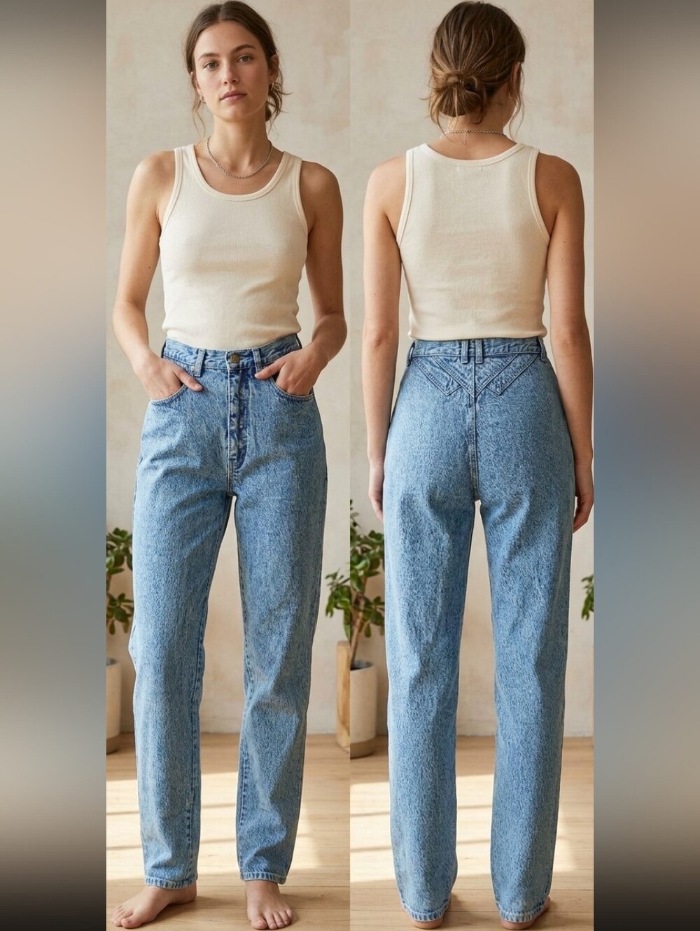 ​✨ VINTAGE 90s ETHICS ACID WASH HIGH WAISTED WESTERN JEANS ✨